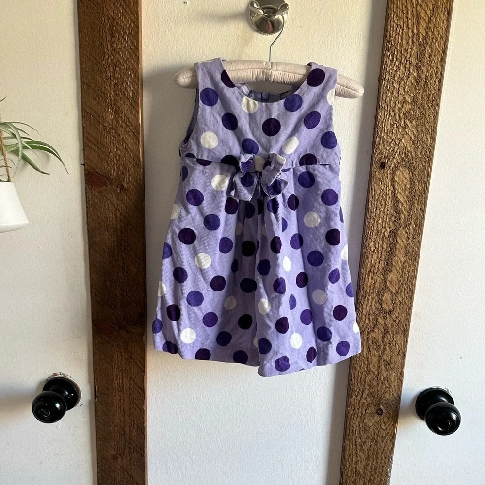 Place Retro Large Polka Dot Corduroy Dress Purple 24 Months Toddler Baby Girl